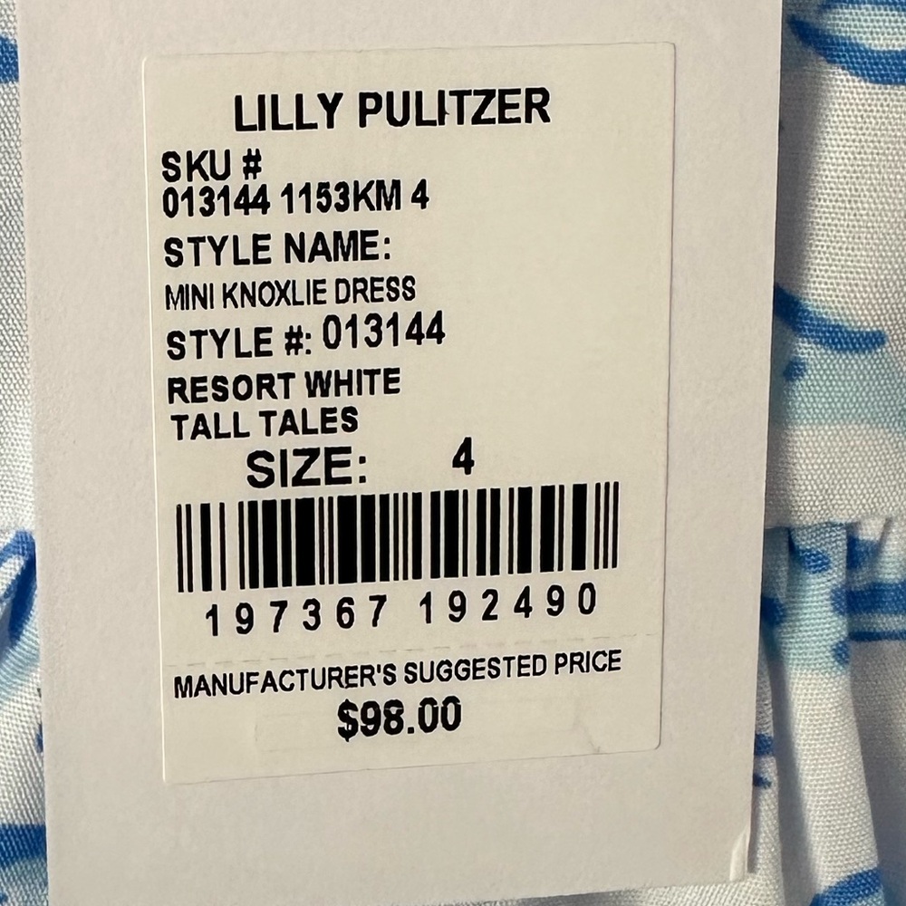 NEW!! Lilly Pulitzer Girls Mini Knoxlie Dress Resort White Tall Tales - Picture 10 of 10